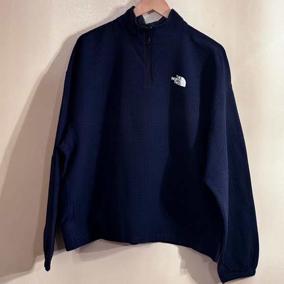 North Face Tekware Grid Ladies Quarter Zip-Up Jacket Navy Blue Siz Xl - Picture 7 of 15